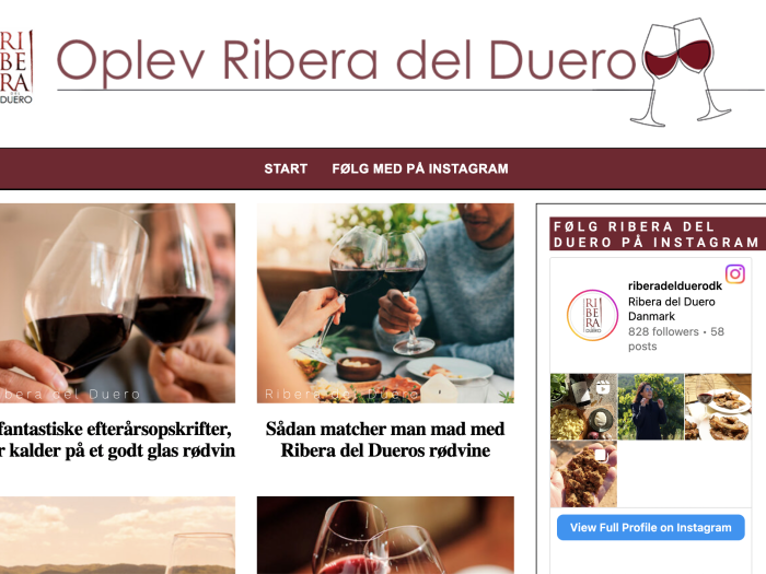 Ribera del Duero micro website with wine articles