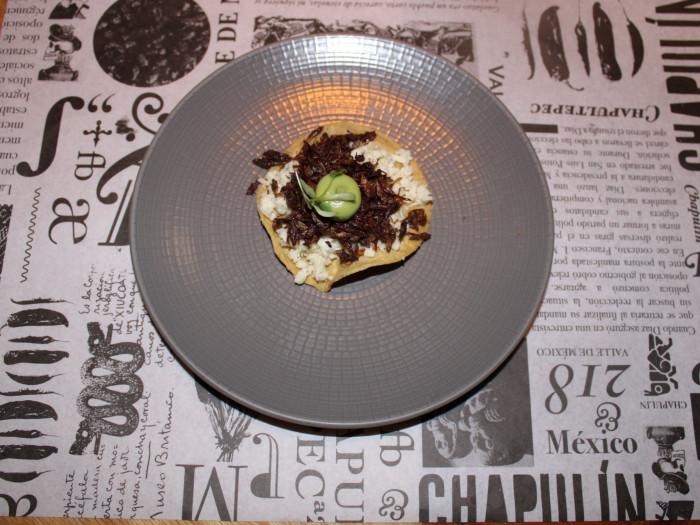 Tostada de chapulines 